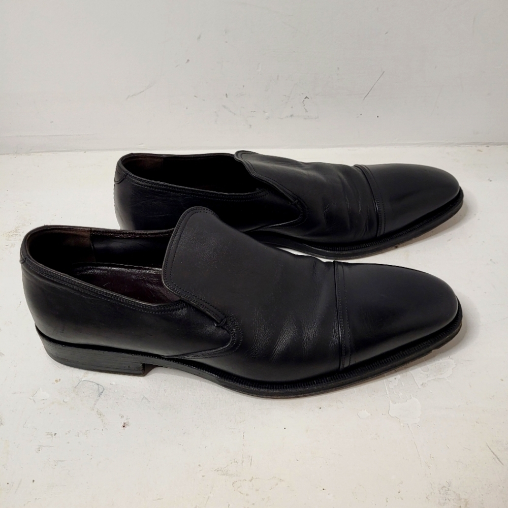 GUCCI Men Loafers Slip On Black Shoes Forman Leather Size US 10D